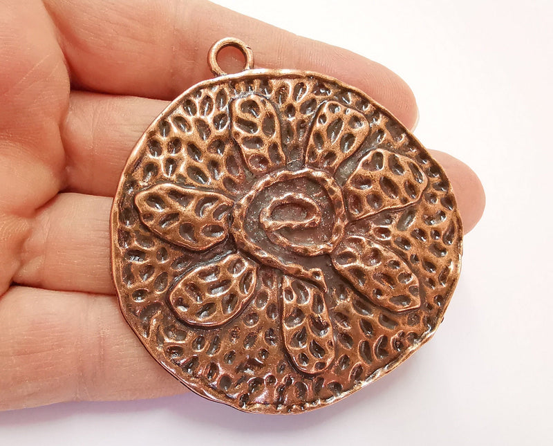 Flower Pendant Antique Copper Plated Pendant (69x65mm)  G20680