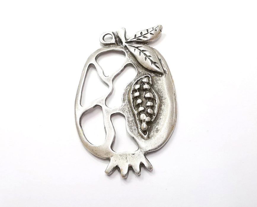 Pomegranate Silver Pendant Antique Silver Plated Pendant (70x42mm)  G21595