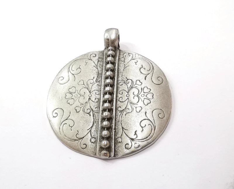Silver Pendant Antique Silver Plated Pendant (77x64mm)  G20097