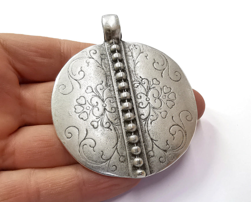 Silver Pendant Antique Silver Plated Pendant (77x64mm)  G20097