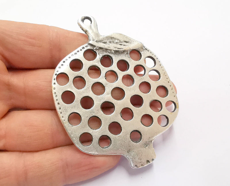 Pomegranate Silver Pendant Antique Silver Plated Pendant (79x60mm)  G20104
