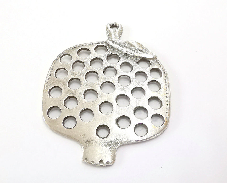 Silver Locket Pendant, Antique Silver Plated Pendant (57x50mm) G33827