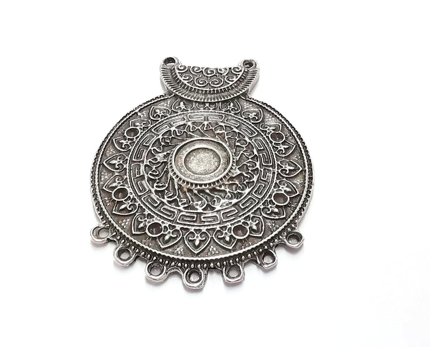 Silver Pendant Connector Antique Silver Plated Pendant (67x51mm)  G23465