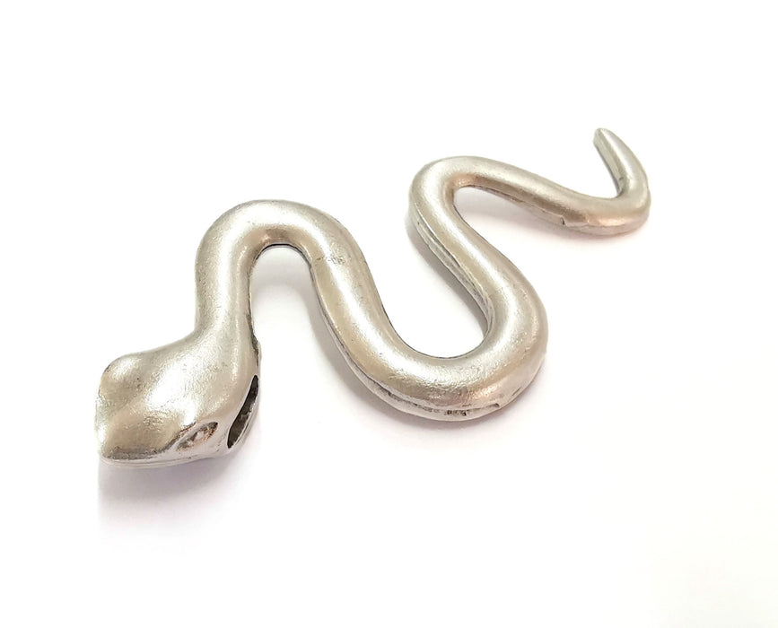 Snake Silver Pendant Antique Silver Plated Pendant (112x52mm)  G20118