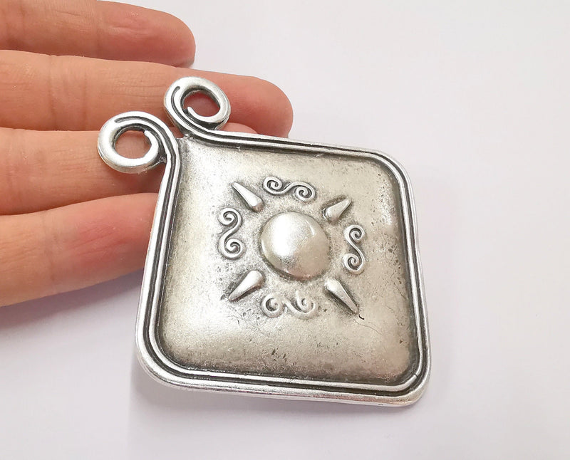 Silver Pendant Antique Silver Plated Pendant (85x75mm)  G20126