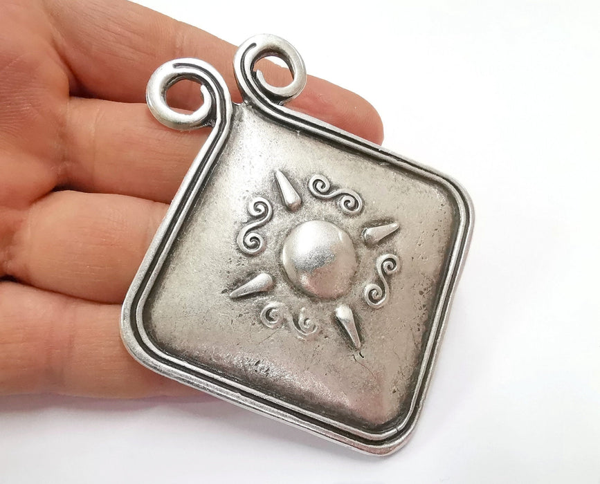 Silver Pendant Antique Silver Plated Pendant (85x75mm)  G20126