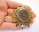 Sun Pendant Antique Bronze Plated Pendant (62x64mm)  G20703