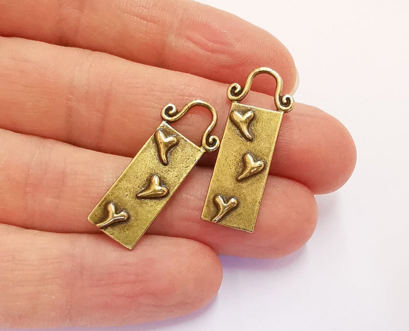 4 Antique Bronze Charms Antique Bronze Plated Charms (31x13mm)  G20710