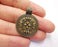 Medallion Pendant Antique Bronze Plated Pendant (39x30mm)  G20144