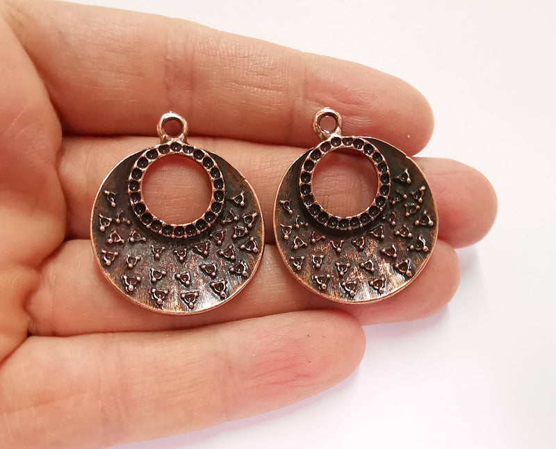 2 Copper Charms Antique Copper Plated Charms (35x29mm)  G20720