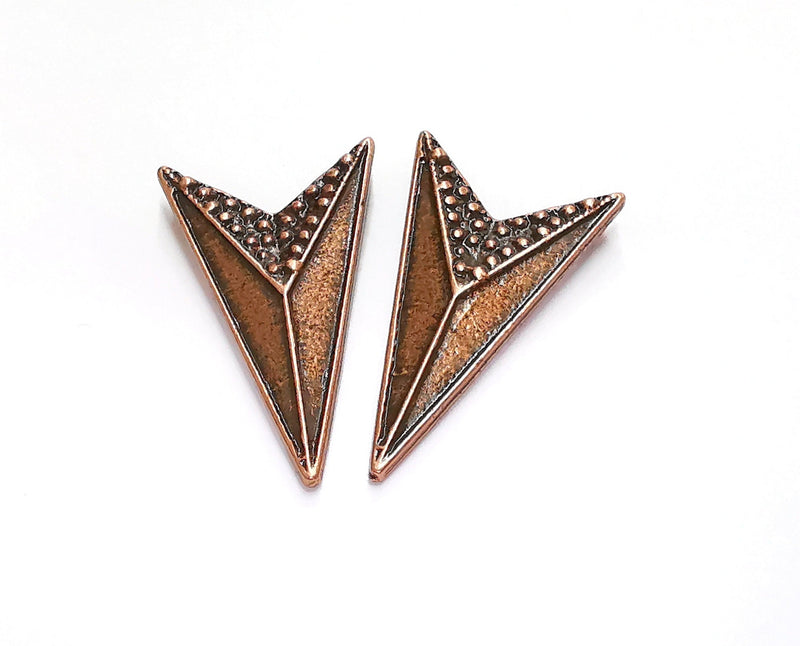 2 Arrowhead Charms Antique Copper Plated Charms (39x24mm)  G20722