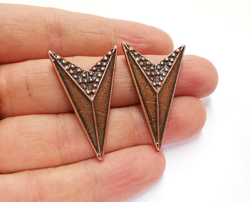 2 Arrowhead Charms Antique Copper Plated Charms (39x24mm)  G20722