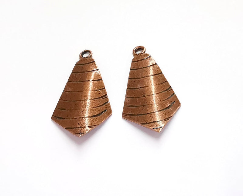 2 Copper Charms Antique Copper Plated Charms (41x21mm)  G20723