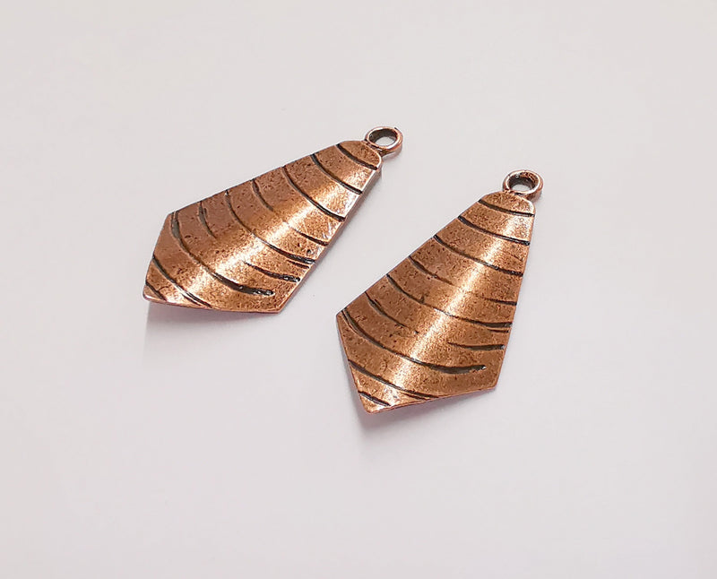 2 Copper Charms Antique Copper Plated Charms (41x21mm)  G20723