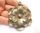 Flower Pendant Antique Bronze Plated Pendant (79x64mm)  G23940