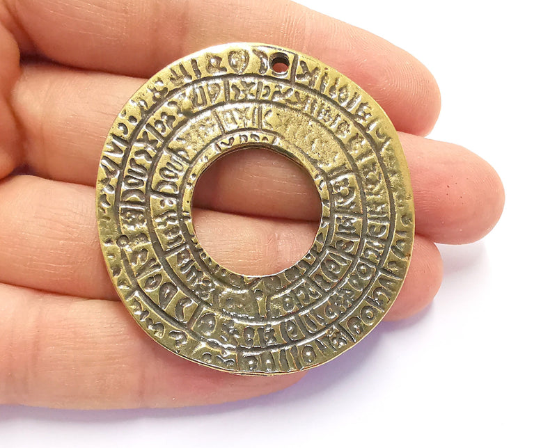 Hieroglyph Pendant Antique Bronze Plated Pendant (52mm)  G20153