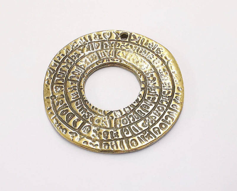 Hieroglyph Pendant Antique Bronze Plated Pendant (52mm)  G20153