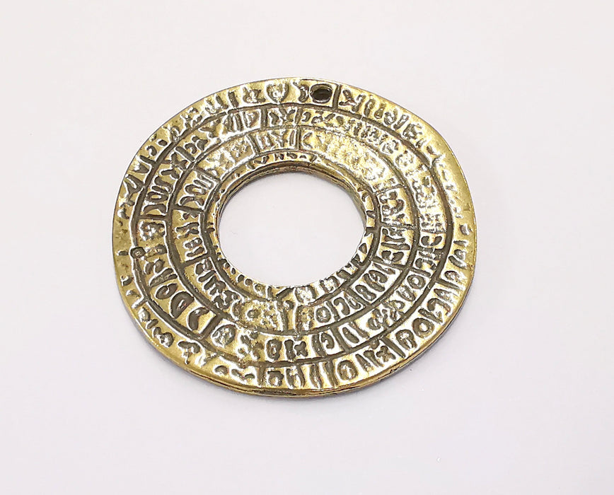 Hieroglyph Pendant Antique Bronze Plated Pendant (52mm)  G20153