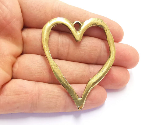 Heart Pendant Antique Bronze Plated Pendant (59x46mm)  G20158