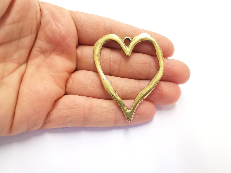 Heart Pendant Antique Bronze Plated Pendant (59x46mm)  G20158