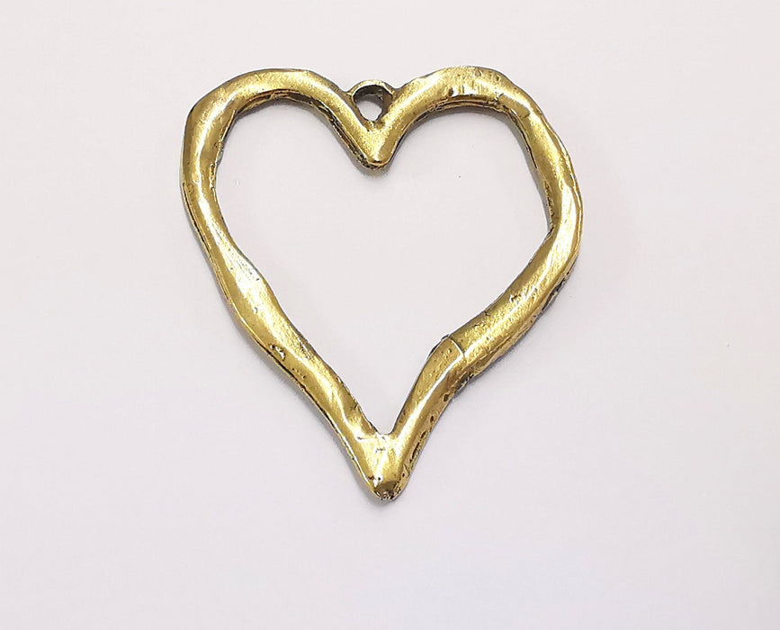 Heart Pendant Antique Bronze Plated Pendant (59x46mm)  G20158