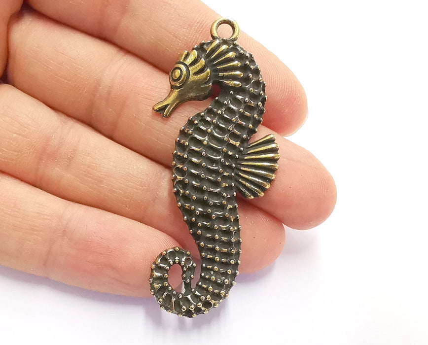 Seahorse Pendant Antique Bronze Plated Pendant (63x29mm)  G20161