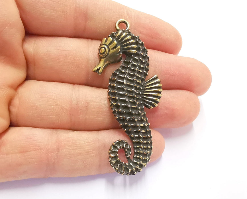 Seahorse Pendant Antique Bronze Plated Pendant (63x29mm)  G20161