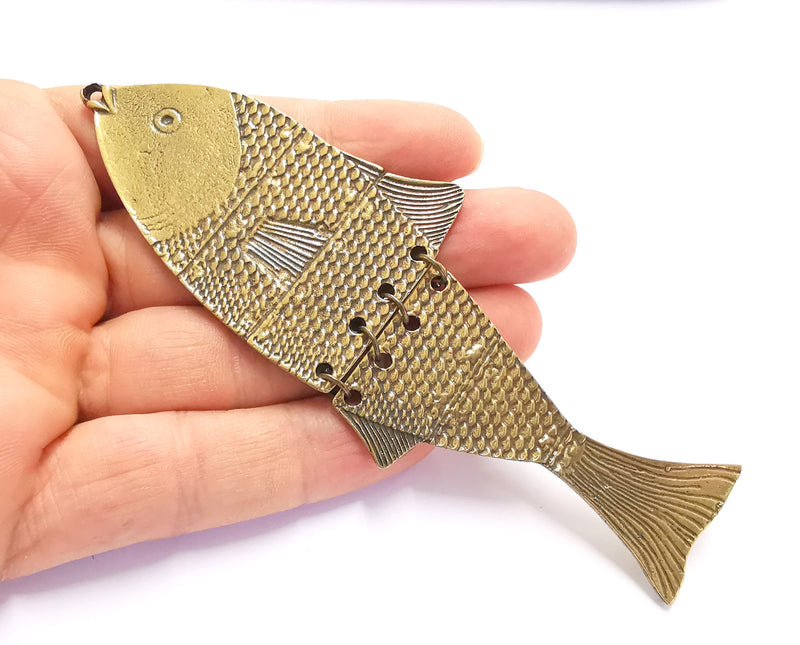 Fish Pendant Antique Bronze Plated Pendant (127x44mm)  G20163