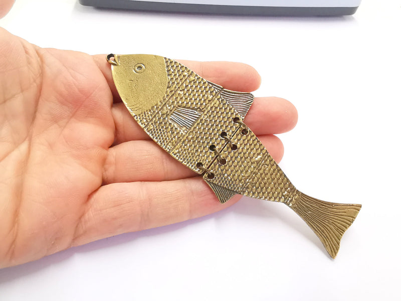 Fish Pendant Antique Bronze Plated Pendant (127x44mm)  G20163