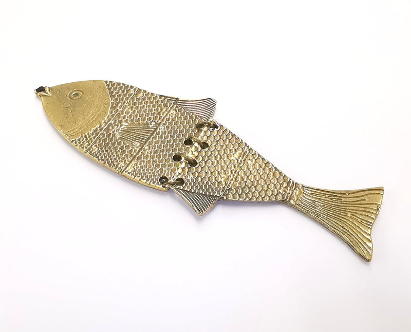 Fish Pendant Antique Bronze Plated Pendant (127x44mm)  G20163