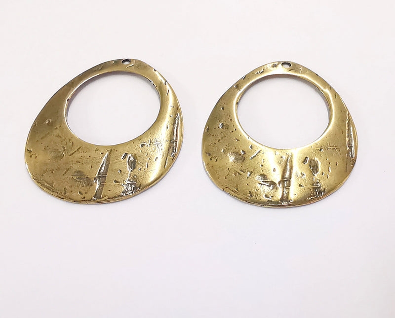 2 Antique Bronze Charms Antique Bronze Plated Charms (43x38mm)  G20169