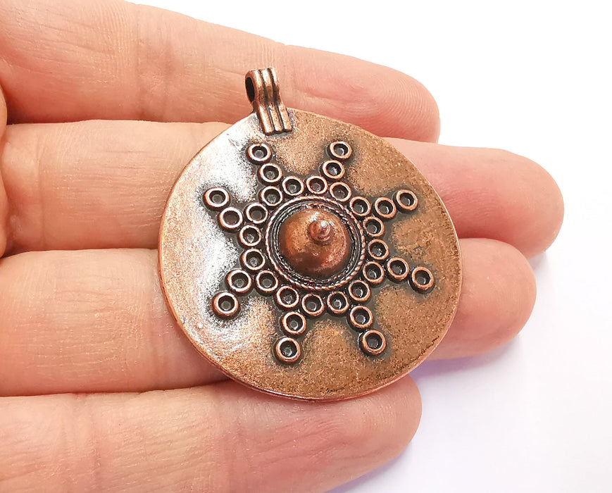 Medallion Pendant Antique Copper Plated Pendant ( 49x41 mm ) G20177