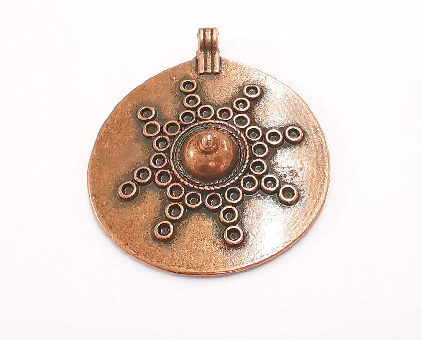 Medallion Pendant Antique Copper Plated Pendant ( 49x41 mm ) G20177