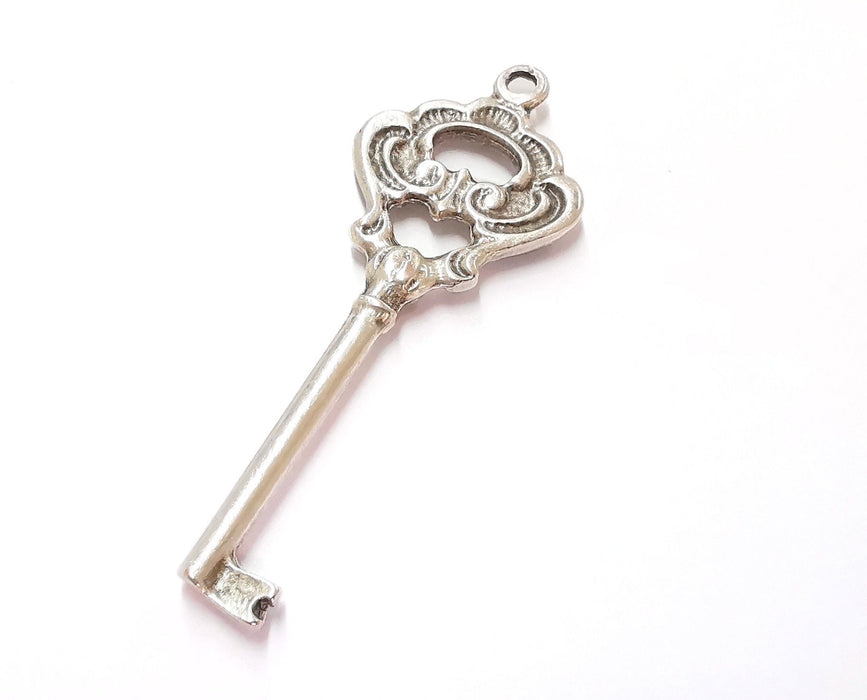 Key Charm Antique Silver Plated Charms (78x29 mm)  G20183