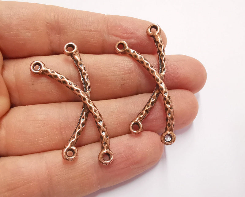4 Copper Charms Connector Antique Copper Plated Charms (50mm)  G20740