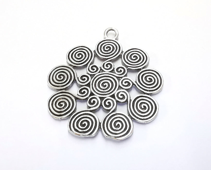 Spiral Charms Antique Silver Plated Charms (59x52mm)  G20188