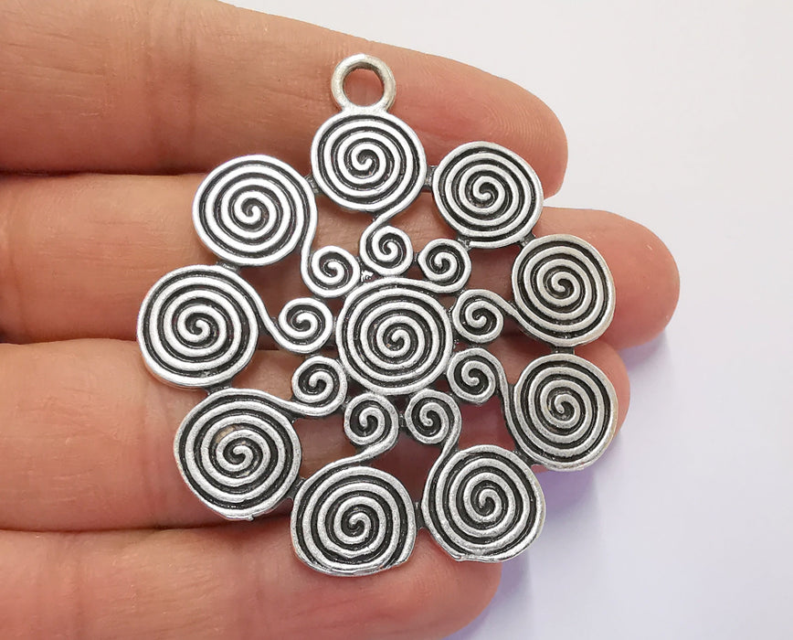 Spiral Charms Antique Silver Plated Charms (59x52mm)  G20188