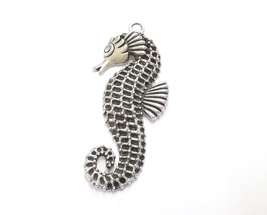 Seahorse Charms Antique Silver Plated Charms (63x28mm)  G20193