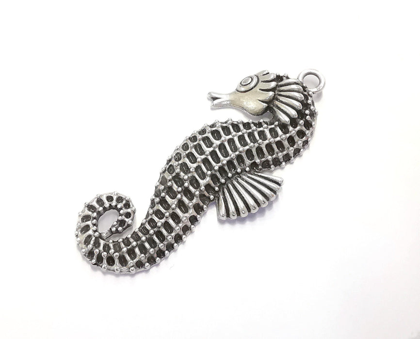 Seahorse Charms Antique Silver Plated Charms (63x28mm)  G20193