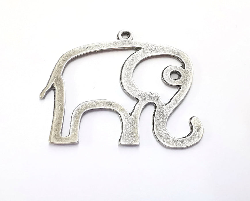 Elephant Charms Antique Silver Plated Charms (51x59mm)  G20195