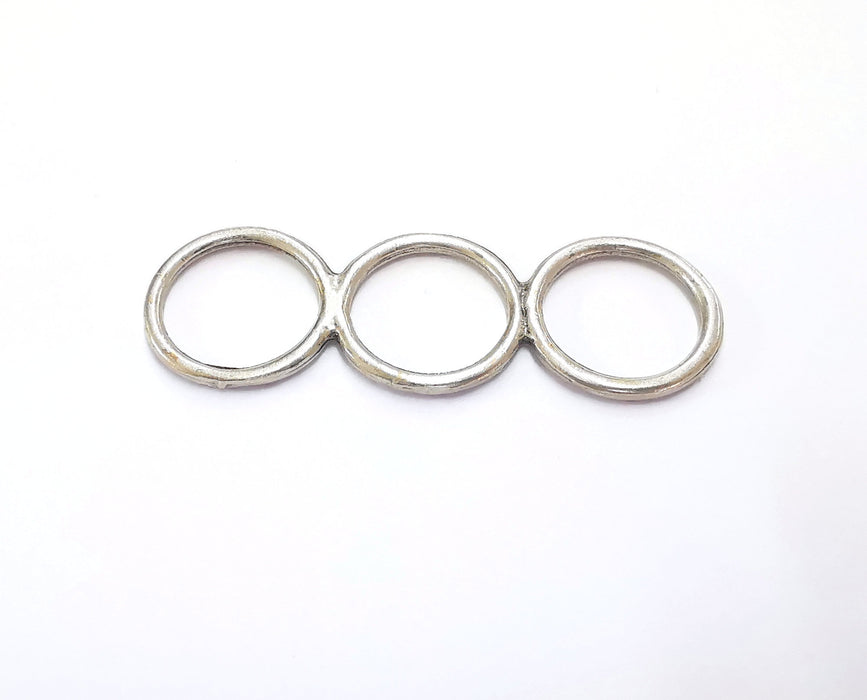 2 Circles Findings Antique Silver Plated Findings (70x24mm)  G20197