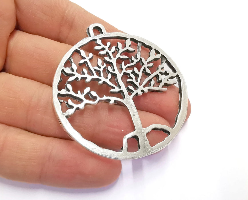 Tree Pendant Antique Silver Plated Pendant (61x56mm) G20200