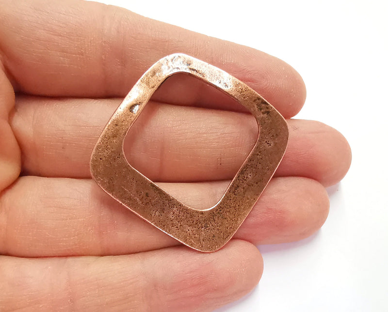 2 Cambered Charm Antique Copper Plated Charms (38x38 mm)  G25081