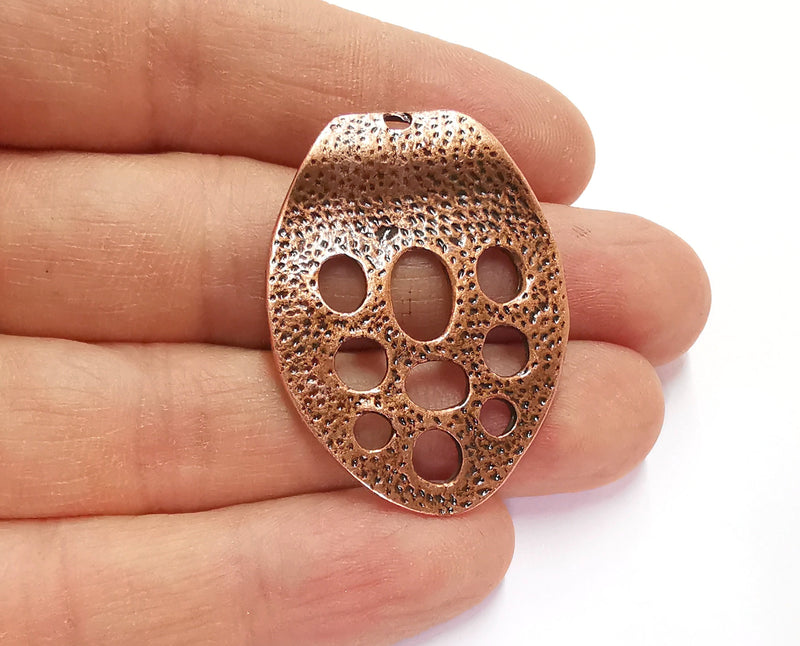 2 Copper Charms Antique Copper Plated Charms (41x30 mm)  G20752