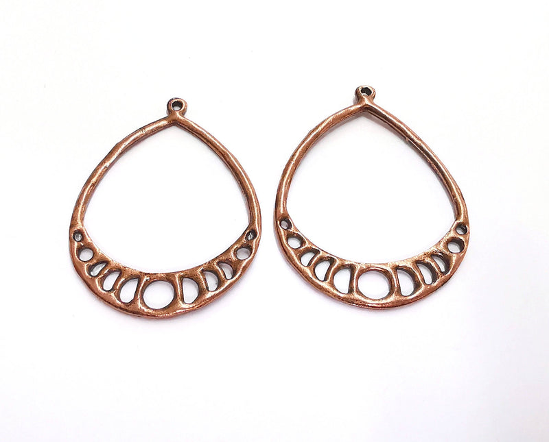 2 Copper Charms Antique Copper Plated Charms (45x34mm)  G20754