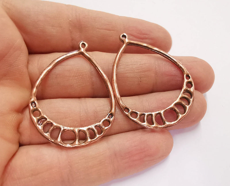 2 Copper Charms Antique Copper Plated Charms (45x34mm)  G20754