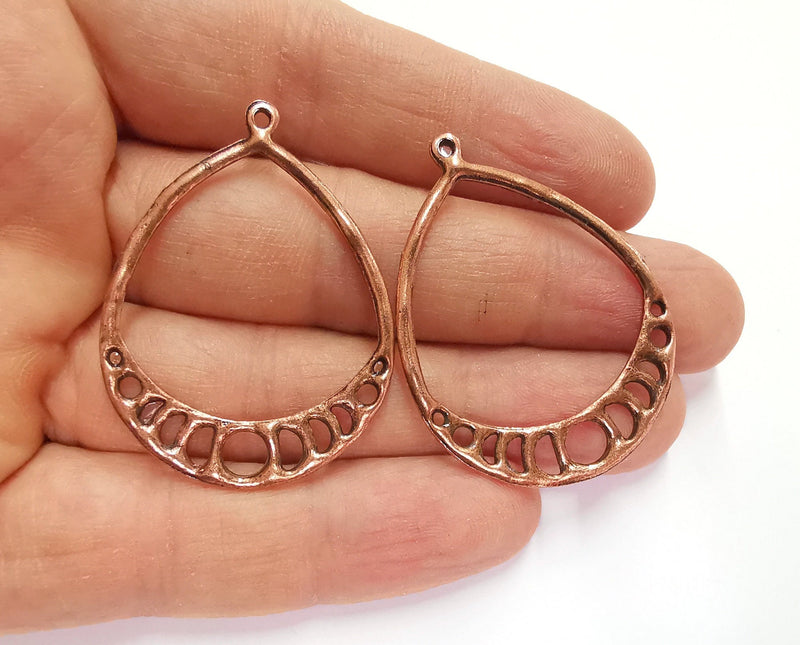 2 Copper Charms Antique Copper Plated Charms (45x34mm)  G20754