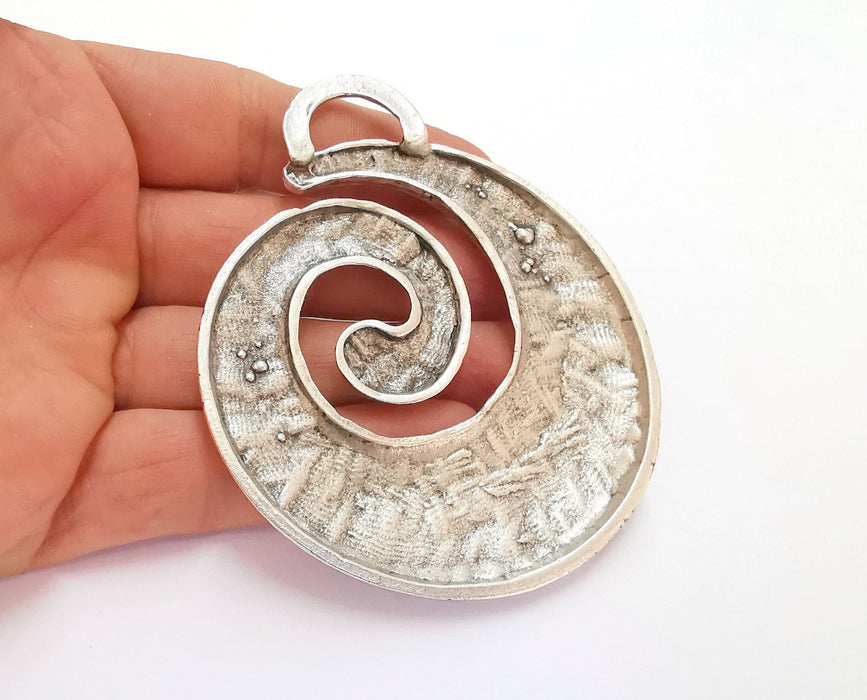 Spiral Charms Antique Silver Plated Charms (93x76mm)  G20212