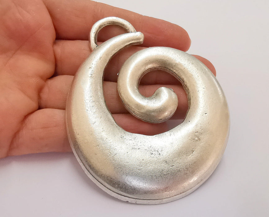 Spiral Charms Antique Silver Plated Charms (93x76mm)  G20212