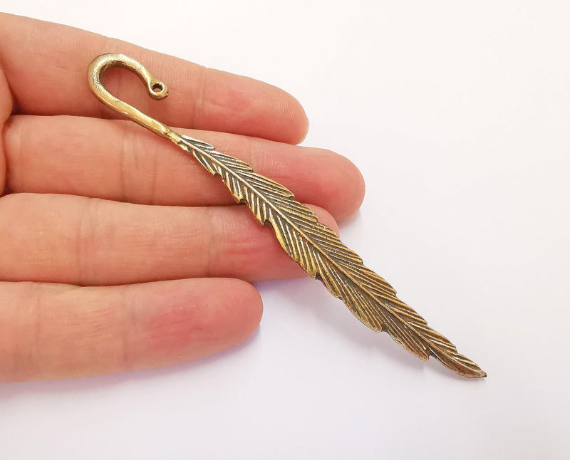 Feather Bookmark Findings Antique Bronze Plated Bookmark (110x11mm) G20223